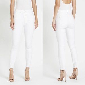 Mother High Waisted Looker Ankle Fray Stayin' Alive White Jeans Size 26